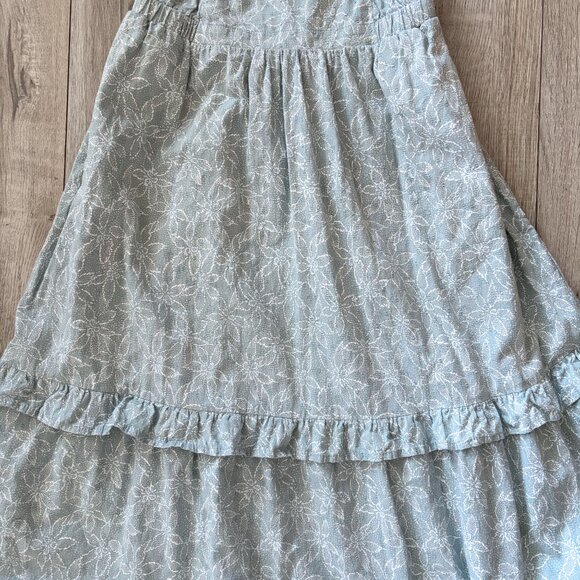 Universal Thread Floral Tiered Blue Midi Dress Womens Medium Boho Cottagecore - Picture 4 of 15